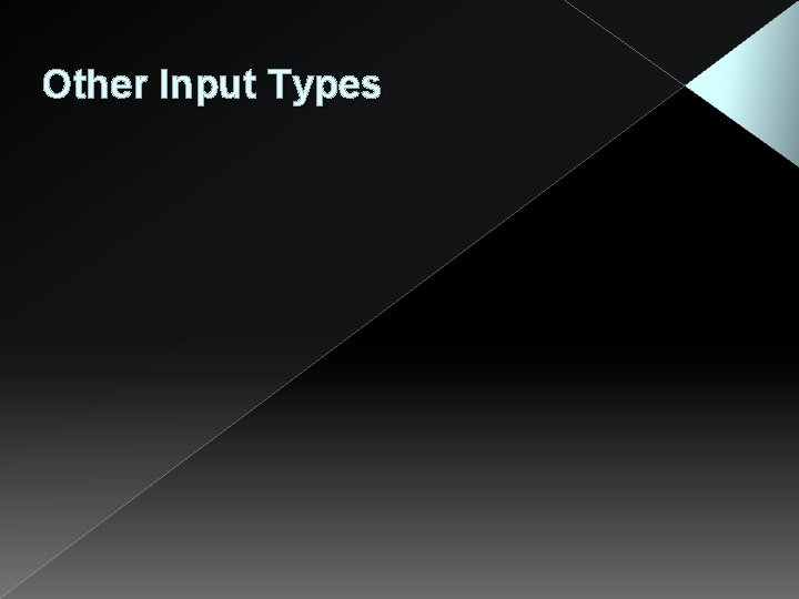 Other Input Types 