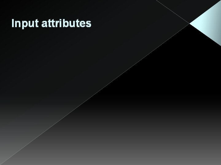 Input attributes 