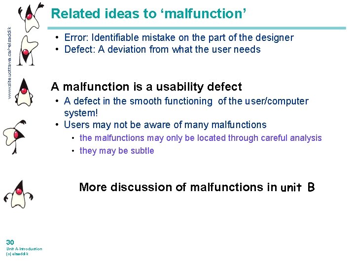 www. site. uottawa. ca/~elsaddik Related ideas to ‘malfunction’ • Error: Identifiable mistake on the