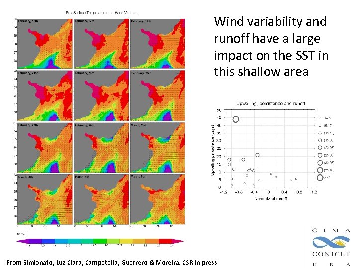 Wind variability and runoff have a large impact on the SST in this shallow Wind variability and runoff have a large impact on the SST in this shallow