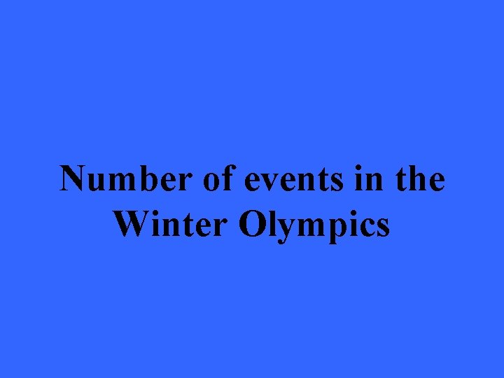 Number of events in the Winter Olympics 