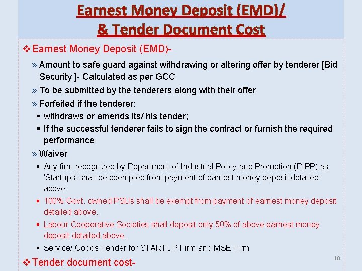 Earnest Money Deposit (EMD)/ & Tender Document Cost v Earnest Money Deposit (EMD)» Amount Earnest Money Deposit (EMD)/ & Tender Document Cost v Earnest Money Deposit (EMD)» Amount