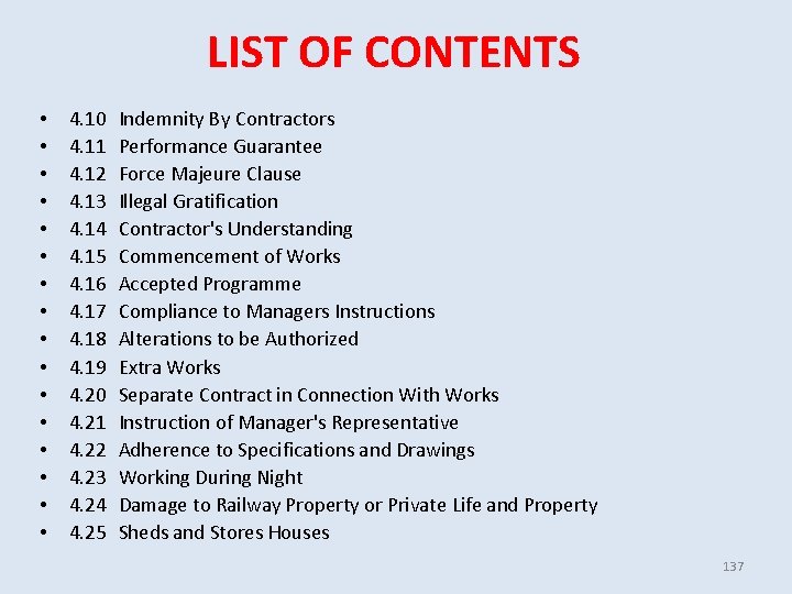 LIST OF CONTENTS • • • • 4. 10 4. 11 4. 12 4. LIST OF CONTENTS • • • • 4. 10 4. 11 4. 12 4.