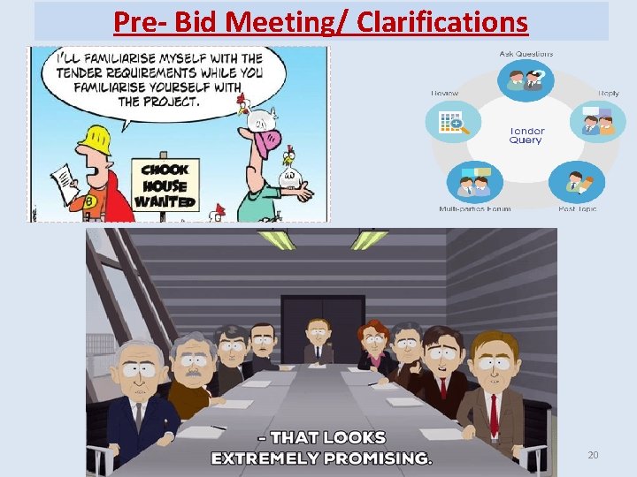 Pre- Bid Meeting/ Clarifications 20 Pre- Bid Meeting/ Clarifications 20