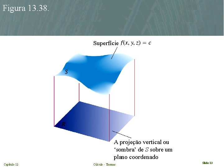 Figura 13. 38. Superfície A projeção vertical ou ‘sombra’ de S sobre um plano