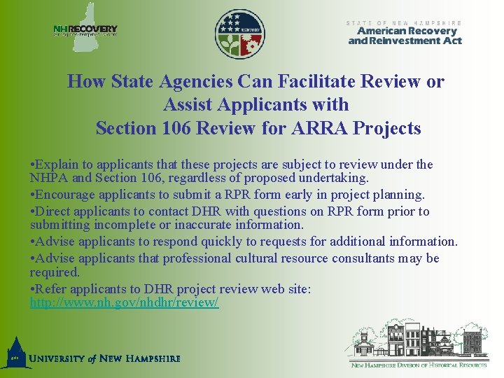 How State Agencies Can Facilitate Review or Assist Applicants with Section 106 Review for
