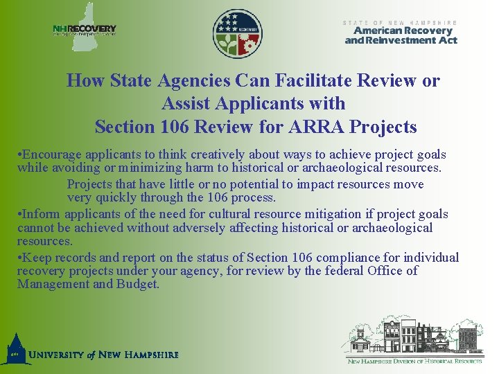 How State Agencies Can Facilitate Review or Assist Applicants with Section 106 Review for