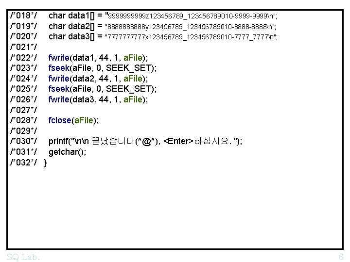 /*018*/ char data 1[] = "99999 z 123456789_123456789010 -9999n"; /*019*/ char data 2[] =