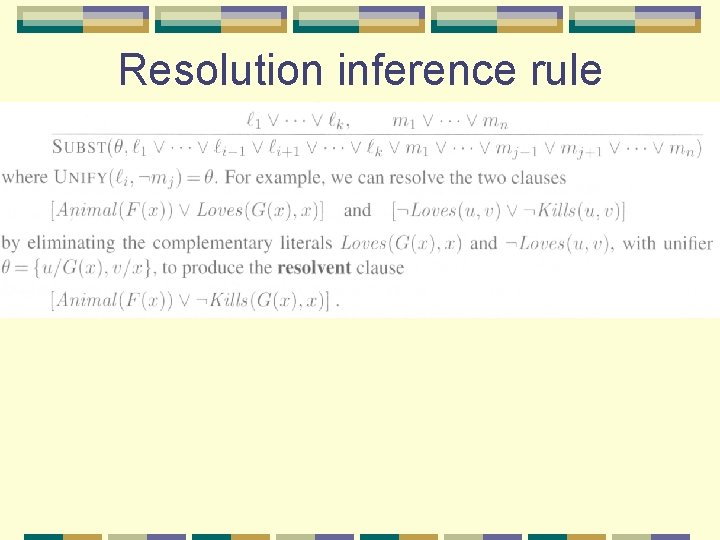 Resolution inference rule 