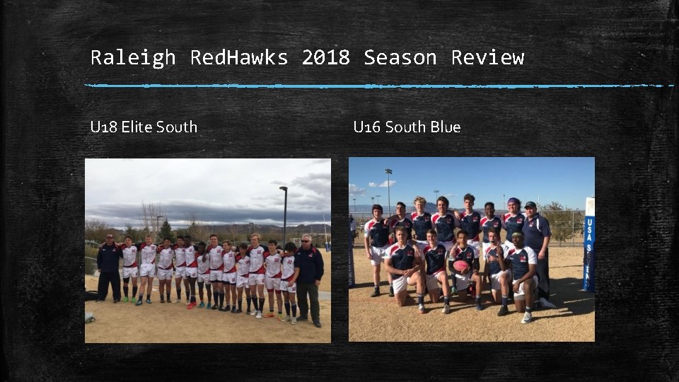 Raleigh Red. Hawks 2018 Season Review U 18 Elite South U 16 South Blue