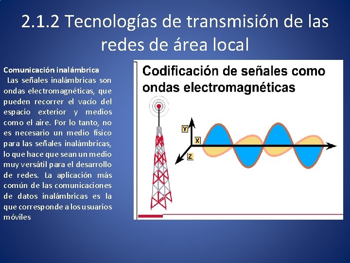 2. 1. 2 Tecnologías de transmisión de las redes de área local Comunicación inalámbrica