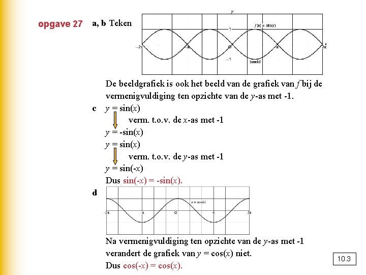 opgave 27 a, b Teken c De beeldgrafiek is ook het beeld van de