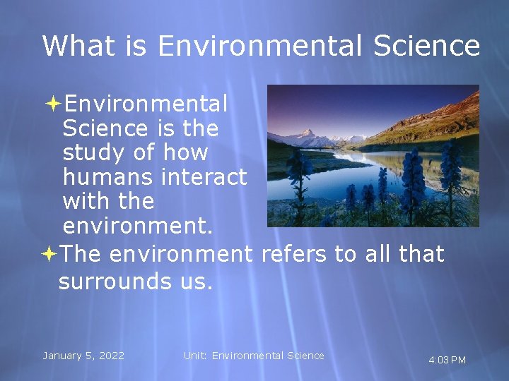 1 1 Understanding Our Environment Unit 1 Environmental