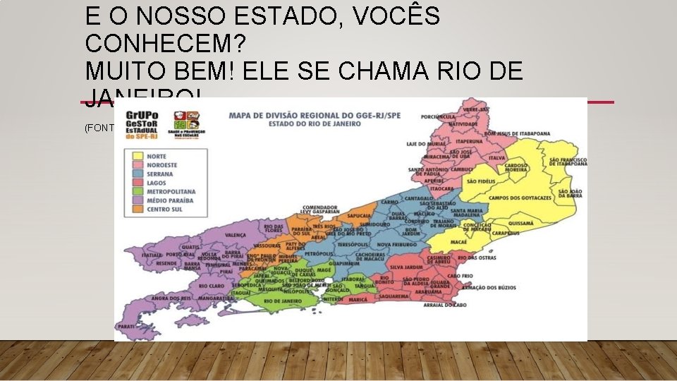 E O NOSSO ESTADO, VOCÊS CONHECEM? MUITO BEM! ELE SE CHAMA RIO DE JANEIRO!