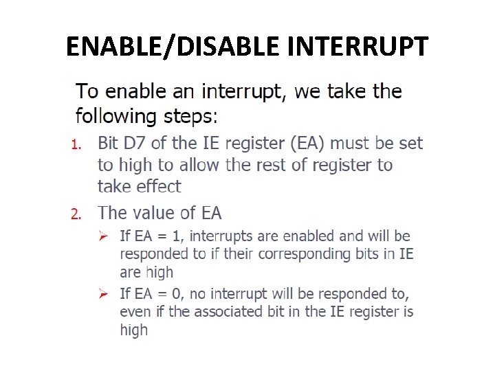 ENABLE/DISABLE INTERRUPT 