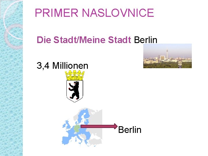 PRIMER NASLOVNICE Die Stadt/Meine Stadt Berlin 3, 4 Millionen Berlin 