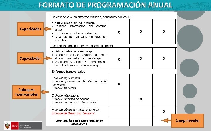 FORMATO DE PROGRAMACIÓN ANUAL Capacidades Enfoques transversales Competencias 