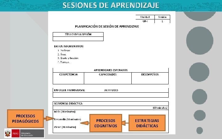 SESIONES DE APRENDIZAJE PROCESOS PEDAGÓGICOS PROCESOS COGNITIVOS ESTRATEGIAS DIDÁCTICAS 