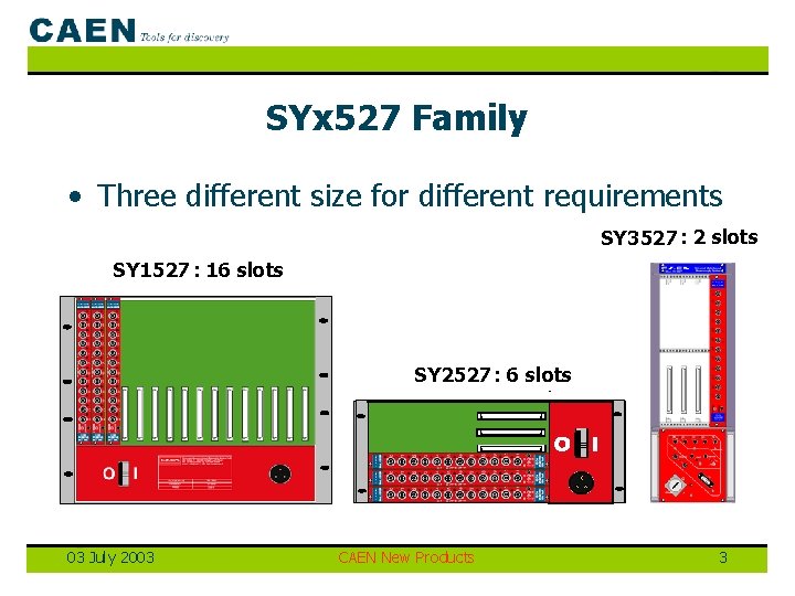 SYx 527 Family • Three different size for different requirements SY 3527 : 2