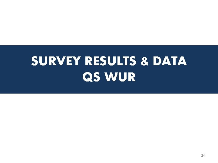 SURVEY RESULTS & DATA QS WUR 24 