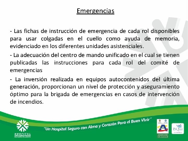 Emergencias - Las fichas de instrucción de emergencia de cada rol disponibles para usar