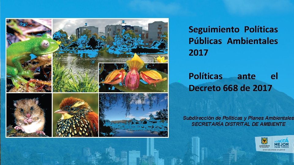 Seguimiento Políticas Públicas Ambientales 2017 Políticas ante el Decreto 668 de 2017 Subdirección de