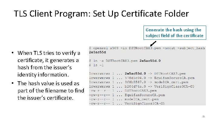 Transport Layer Security From notes accompanying the book