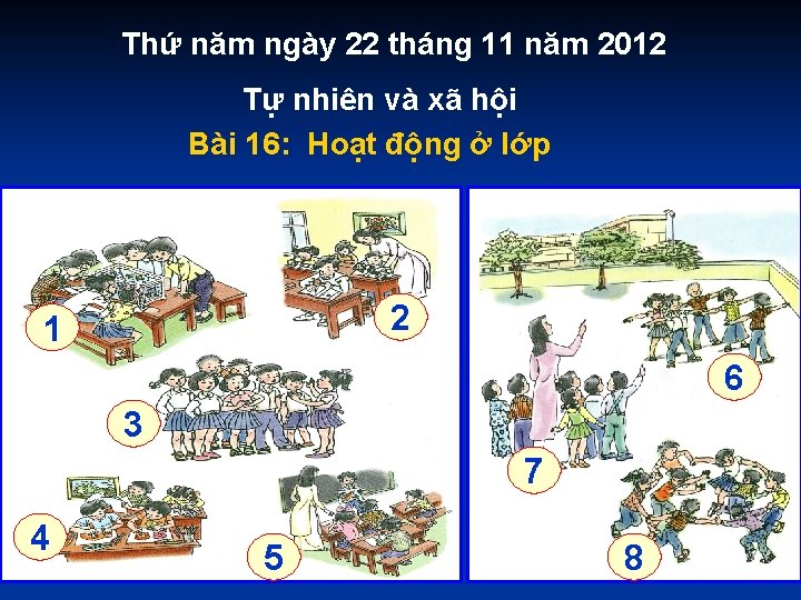 Thứ năm ngày 22 tháng 11 năm 2012 Tự nhiên và xã hội Bài