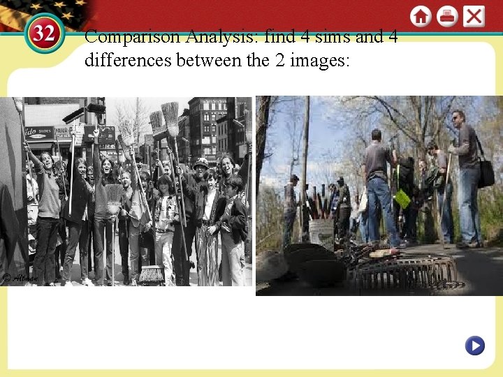Comparison Analysis: find 4 sims and 4 differences between the 2 images: 