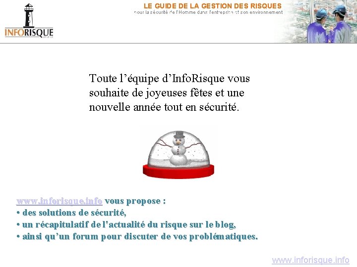 LE GUIDE DE LA GESTION DES RISQUES pour la sécurité de l’Homme dans l’entreprise