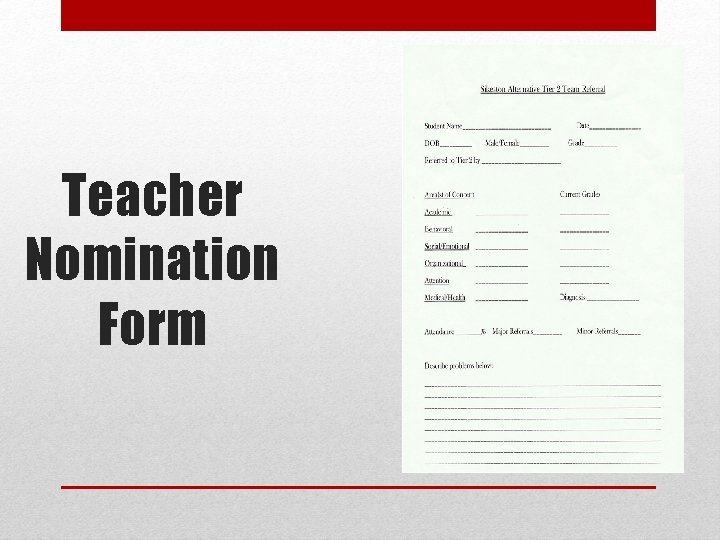 Teacher Nomination Form 