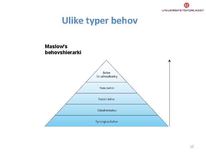 Ulike typer behov Maslow’s behovshierarki 15 