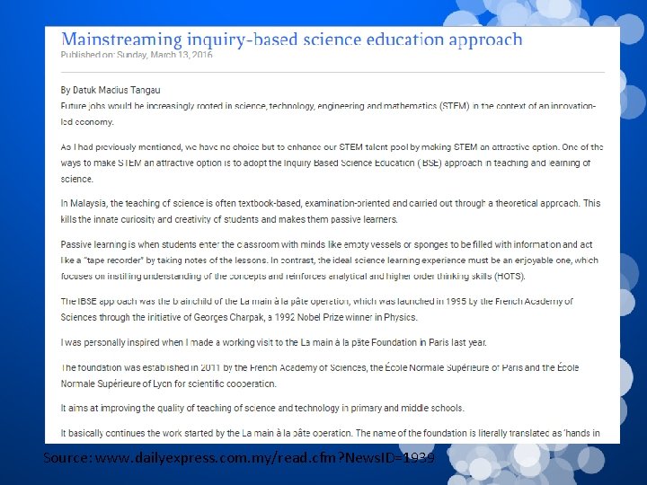 Source: www. dailyexpress. com. my/read. cfm? News. ID=1939 