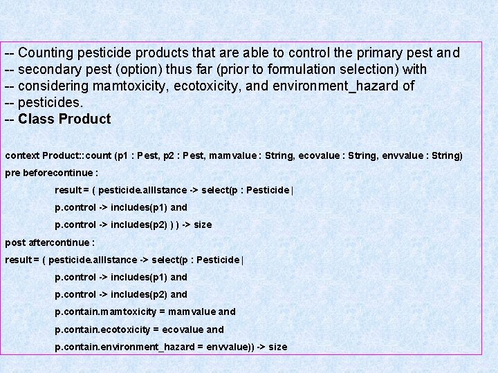 -- Counting pesticide products that are able to control the primary pest and -- -- Counting pesticide products that are able to control the primary pest and --