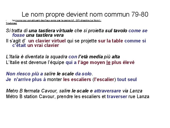 Le nom propre devient nom commun 79 -80 les noms qui constituent des faux-amis