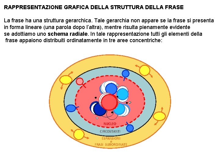 RAPPRESENTAZIONE GRAFICA DELLA STRUTTURA DELLA FRASE La frase ha una struttura gerarchica. Tale gerarchia