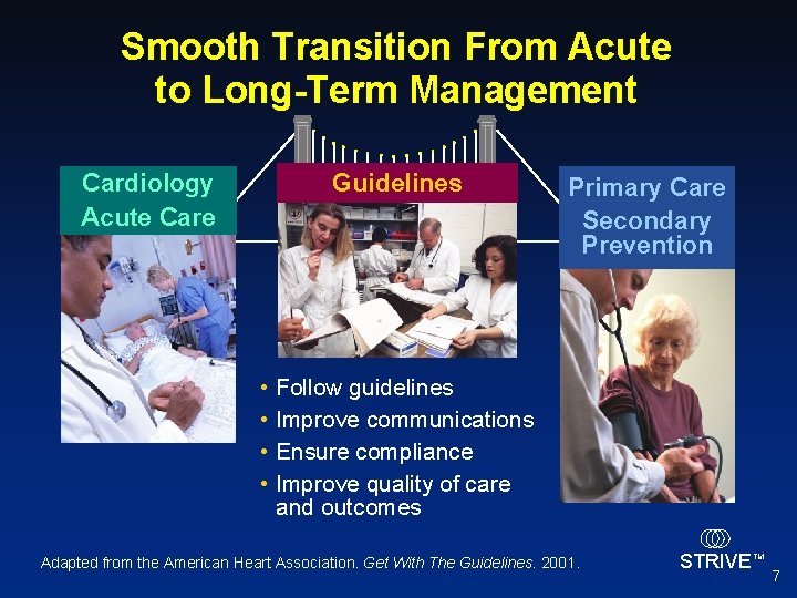 Smooth Transition From Acute to Long-Term Management Cardiology Acute Care Guidelines • • Primary