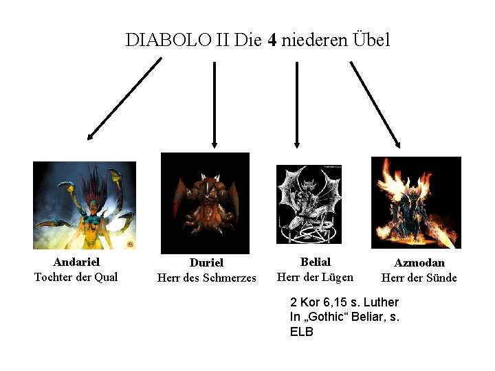 DIABOLO II Die 4 niederen Übel Andariel Tochter der Qual Duriel Herr des Schmerzes