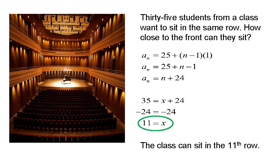 Thirty-five students from a class want to sit in the same row. How close