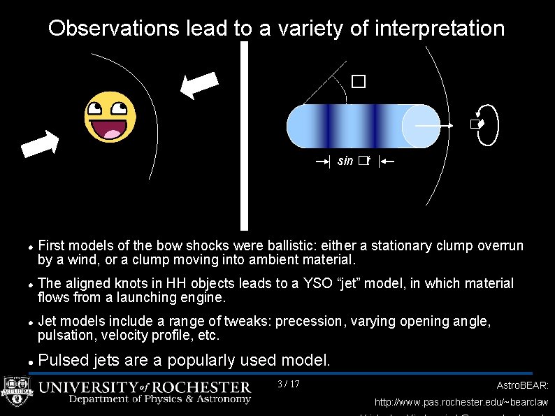 Observations lead to a variety of interpretation � � t sin �t First models