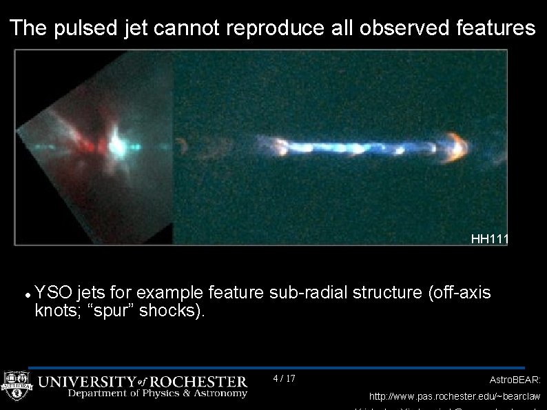 The pulsed jet cannot reproduce all observed features HH 111 YSO jets for example