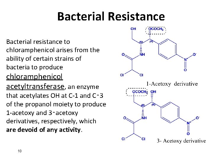 Bacterial Resistance Bacterial resistance to chloramphenicol arises from the ability of certain strains of