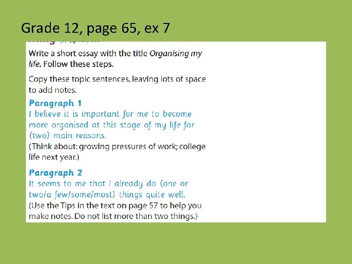Grade 12, page 65, ex 7 