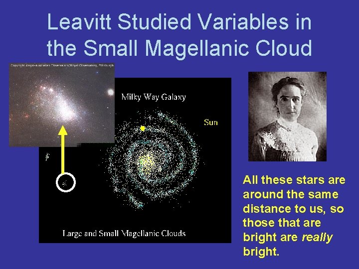 Leavitt Studied Variables in the Small Magellanic Cloud All these stars are around the