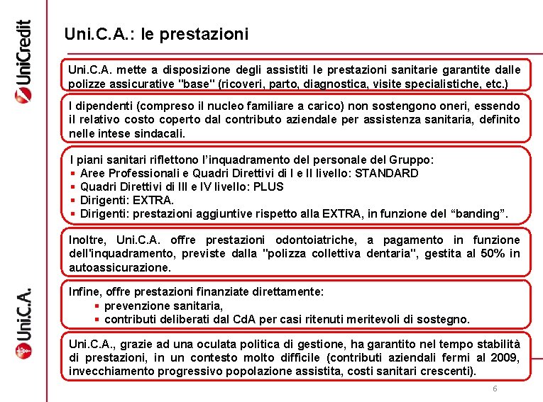 Uni. C. A. : le prestazioni Uni. C. A. mette a disposizione degli assistiti