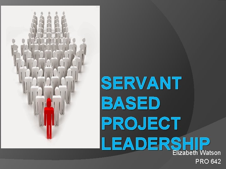 SERVANT BASED PROJECT LEADERSHIP Elizabeth Watson PRO 642 