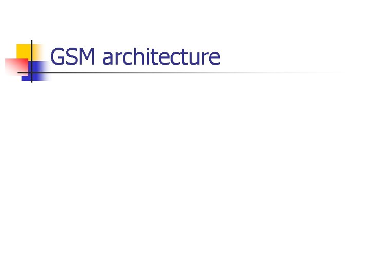 GSM architecture 