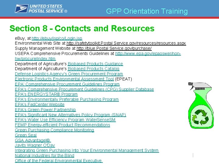 GPP Orientation Training Section 8 - Contacts and Resources e. Buy, at http: //ebuy/jsp/co/Login.