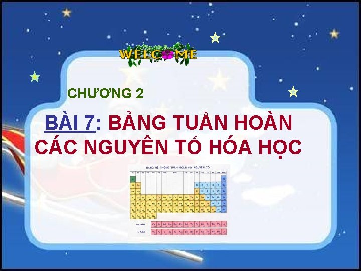 CHƯƠNG 2 BÀI 7: BẢNG TUẦN HOÀN CÁC NGUYÊN TỐ HÓA HỌC 