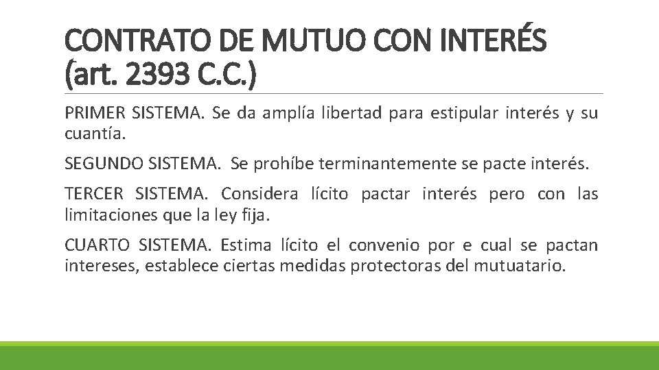 CONTRATO DE MUTUO DEFINICIN Contrato por virtud del